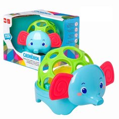 Прорезыватель-погремушка BONDIBON Слоненок ВВ2323 голубой/красный/зеленый