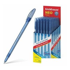 Ручка шариковая Erich Krause "Neo Original", синяя, корпус тонированный синий, 0,7 мм, линия письма 0,26 мм (46515)