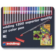 Edding Фломастеры 1 мм, (1200), ассорти, 20 шт.