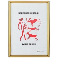 Рамка оформительская Комус пластиковая, 590 21*30 см, (A4), золото