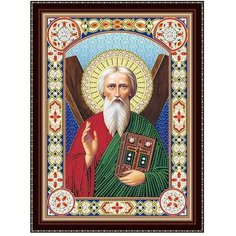 Алмазная мозаика блестящая "Икона № 24", 30х40 см (с подрамником, c частичным заполнением) Рыжий кот