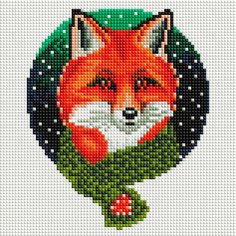 Алмазная мозаика Белоснежка "Дядушка лис" / Набор алмазной мозаики 20х20 см / На подрамнике / Полная выкладка / Животные / Лисы