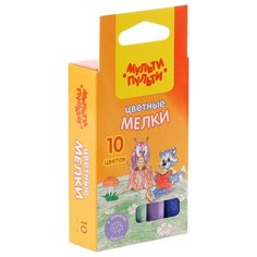 Мелки цветные Мульти Пульти "Енот на опушке леса", 10 цветов