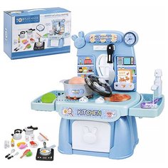Кухня детская игрушечная с посудой и продуктами, высота 34,5 см (свет, звук, вода)/ Игровой набор Y9977 в коробке Oubaoloon