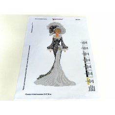Ткань схема для бисера и креста "Дама в вечернем платье" (цена производителя) каролинка