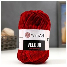 Пряжа "Velour" 100% микрополиэстер 170м/100г (847 бордо) нет бренда