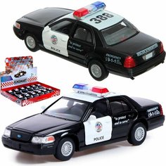 Металлическая машинка игрушка 1:42 Ford Crown Victoria Police Interceptor (Форд Кроун Виктория Полицейская) инерционная / Черная Kinsmart