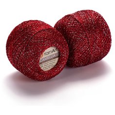 Пряжа YarnArt Camellia | Пряжа Yarnart Camellia - 416 красный | 10шт упаковка | Металлик: 30%, Полиэстер: 70%