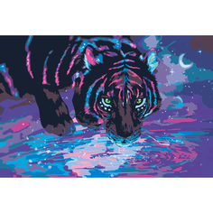 Картина по номерам Зеленоглазый тигр на стену Палитра забав