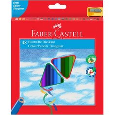 120548 Карандаши цветные Faber-Castell "Ecopen" 48цв, трехгран, заточен, картон, европодвес, с точилкой