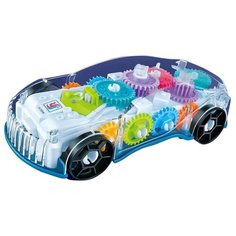 Прозрачная Машинка с шестеренками светящияся со звуком Gear Racing Интерактивная Neposeda Toys