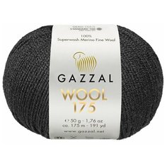 Пряжа Gazzal Wool 175 - 304 (чёрный) 5 шт.