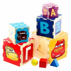 Деревянная пирамидка-сортер Disney / развивающая игрушка / для детей / Ulanik Уланик