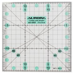 Aurora Линейка для пэчворка AU-1515 15х15 см прозрачный 15 см 15 см