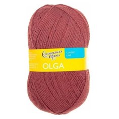 Пряжа Семеновская пряжа Olga, 50 % шерсть, 50 % акрил, 500 г, 392 м, 5 шт., 51 брусничный