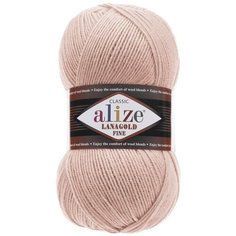 Пряжа Alize Lanagold Fine (Ализе Ланаголд Файн) - 1 моток, 161 пудра, 49% шерсть, 51% акрил 390м/100г