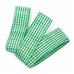 Лента тканевая с рисунком Клетка шир.25мм цв. зеленый/голубой уп.20м Ideal