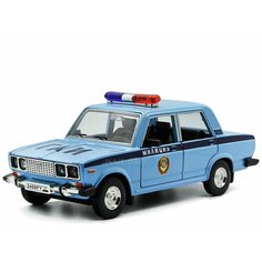 ВАЗ 2106 ГАИ полиция (1:24) 18 см металлическая инерционная машинка с открывающимися дверьми, капотом и багажником, со световыми и звуковыми эффектами CH Toys