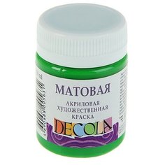 Краска акриловая Decola, 50 мл, зеленая светлая, Matt, матовая./В упаковке шт: 1 Невская палитра