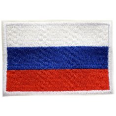 Шеврон, нашивка, патч, на липучке, Флаг России в белой рамке 55х85 мм Мега Принт