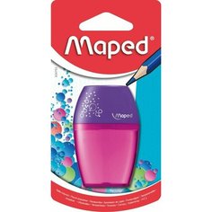 Точилка Maped SHAKER, 1 отверстие, прозр. контейнер, ассорти, блистер