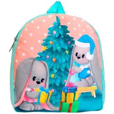 Milo toys Рюкзак детский плюшевый "Зайчики Li и Lu у елки", 26*24 см