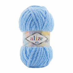 Пряжа ALIZE Softy mega, Alize, голубой - 40, 100% микрополиэстер, 5 мотков, 100 г, 70 м.