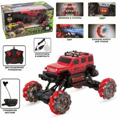 Машина на радиоуправлении джип RC off road внедорожник краулер, USB, с эффектами света и дыма, игрушка машинка радиоуправляемая Tong DE