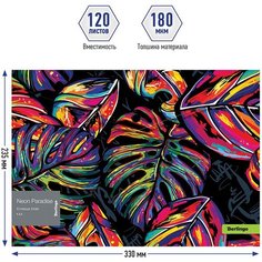 Папка-конверт на кнопке Berlingo Neon Paradise (А4, 180мкм, пластик) с рисунком (EFb_A4081)