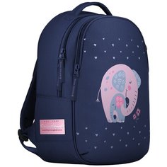 Рюкзак BrunoVisconti, классический суперлегкий, синий с эргономичной спинкой, «милый слоник», Арт. 12-008-014/02