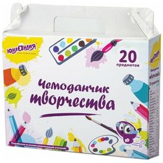 Набор для творчества в подарочной коробке юнландия "чемоданчик творчества" 20 предметов, 880124