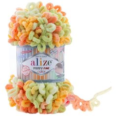Пряжа Alize Puffy Fine Color (Пуффи Файн Колор) 6313 100% микрополиэстер 100г 14м 5шт