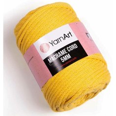 Пряжа "Macrame Cord" 60% хлопок, 40% вискоза/полиэстер 5 мм 85м/500гр (764 жёлтый) Yarn Art