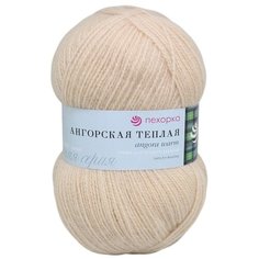 Пряжа Пехорка Ангорская тёплая, 40 % шерсть, 60 % акрил, 100 г, 480 м, 5 шт., 442 натуральный