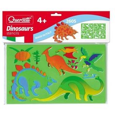 Динозавры набор трафаретов 4 шт для детей от 4 лет 2605 Quercetti