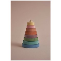 Деревянная пирамидка Земля пастельная. Радуга грез