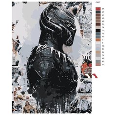 Картина по номерам Z-607 "Чедвик Боузман - Черная Пантера" 50х70 Brushes Paints