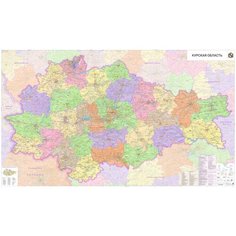 Настенная карта Курской области 150 х 255 см (на самоклеющейся пленке) Отрок