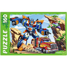 Развивающие логические пазлы "Трансформер-грузовик", игра-головоломка для детей, 160 элементов Рыжий кот