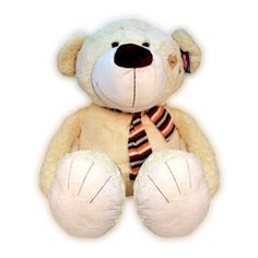 Мягкая игрушка Magic Bear Toys в шарфе цвет молочный 80 см.