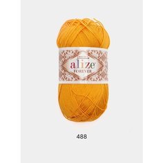 Пряжа Alize Forever 100% Микрофибра 50г 300м Тёмно-желтый 488