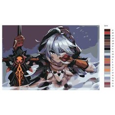 Картина по номерам S111 "Компьютерная игра - Genshin Impact (Геншин Импакт). Рейзор" 70x110 Brushes Paints