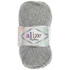 Пряжа Alize My baby серый меланж (21), 100%акрил, 150м, 50г, 1шт