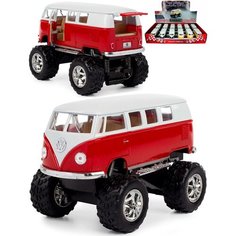 Металлическая машинка 1:32 1962 Volkswagen Classical Bus (Off Road) инерционная / Красный Denco.Store