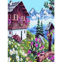 Картина по номерам Домик в Альпах 40х50 см Hobby Home