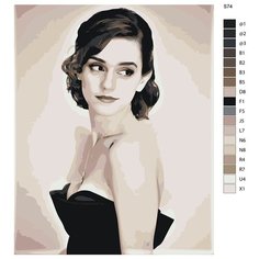 Картина по номерам S74 "Эмма Уотсон" 40X50 Brushes Paints