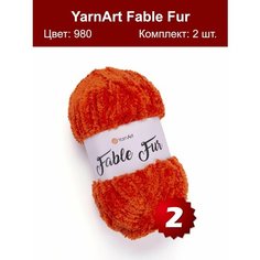 Пряжа "Fable Fur" 100% микрополиэстер 100м/100гр (980 оранж.) Yarn Art