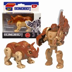 Робот-трансформер BONDIBON Bondibot 2в1 робот - носорог, ВВ5674, коричневый