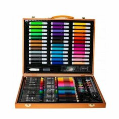Набор для творчества из 150 предметов в деревянном чемоданчике Time to Draw