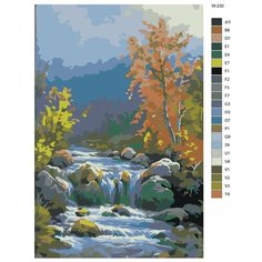 Картина по номерам W-230 "Горный ручей" 50х70 Brushes Paints